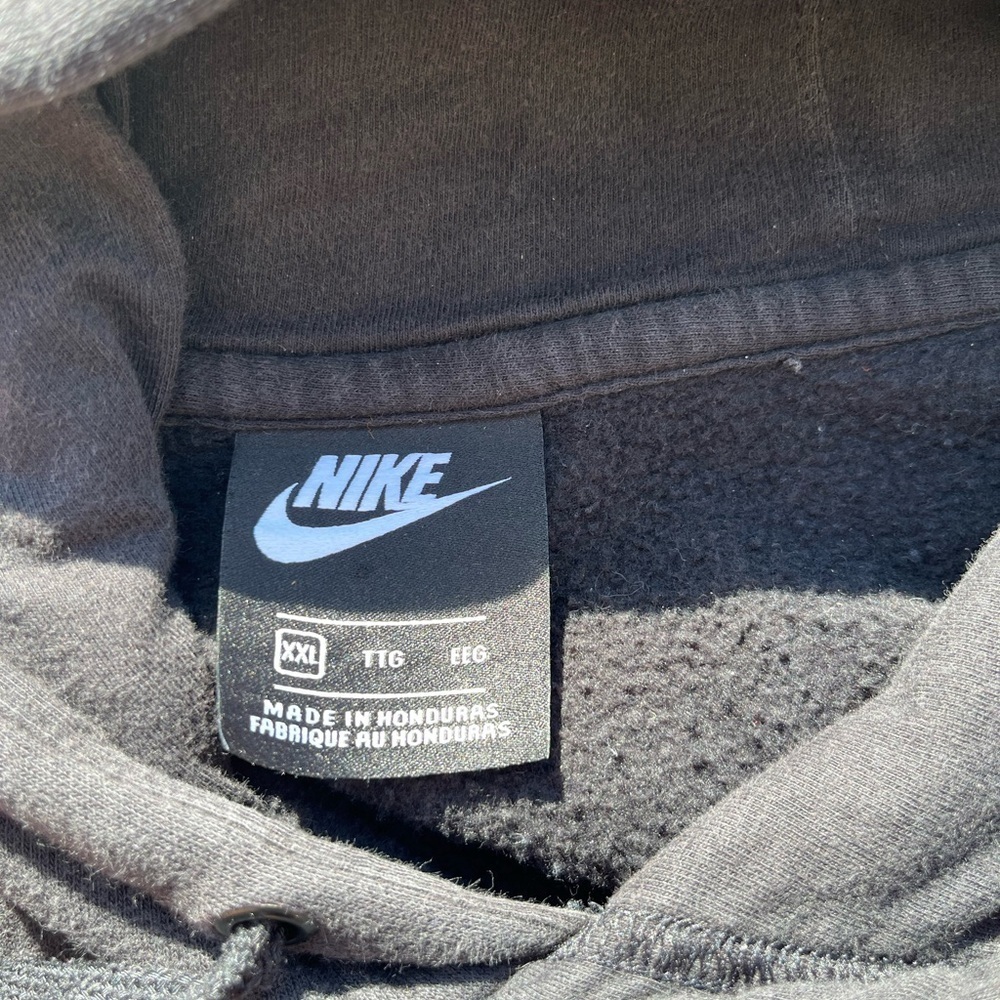 Men's Nike Hoodie Black Swish Logo 2XL Pocket Pullover Cotton Streetwear Active - Picture 3 of 12